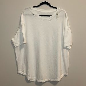 Distressed White Tee